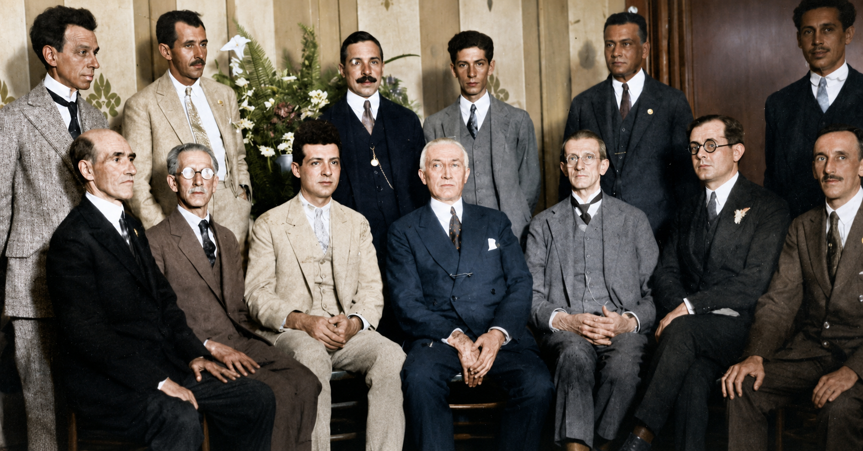 Antônio Carlos com a comissão organizadora das homenagens em Juiz de Fora — 1926
