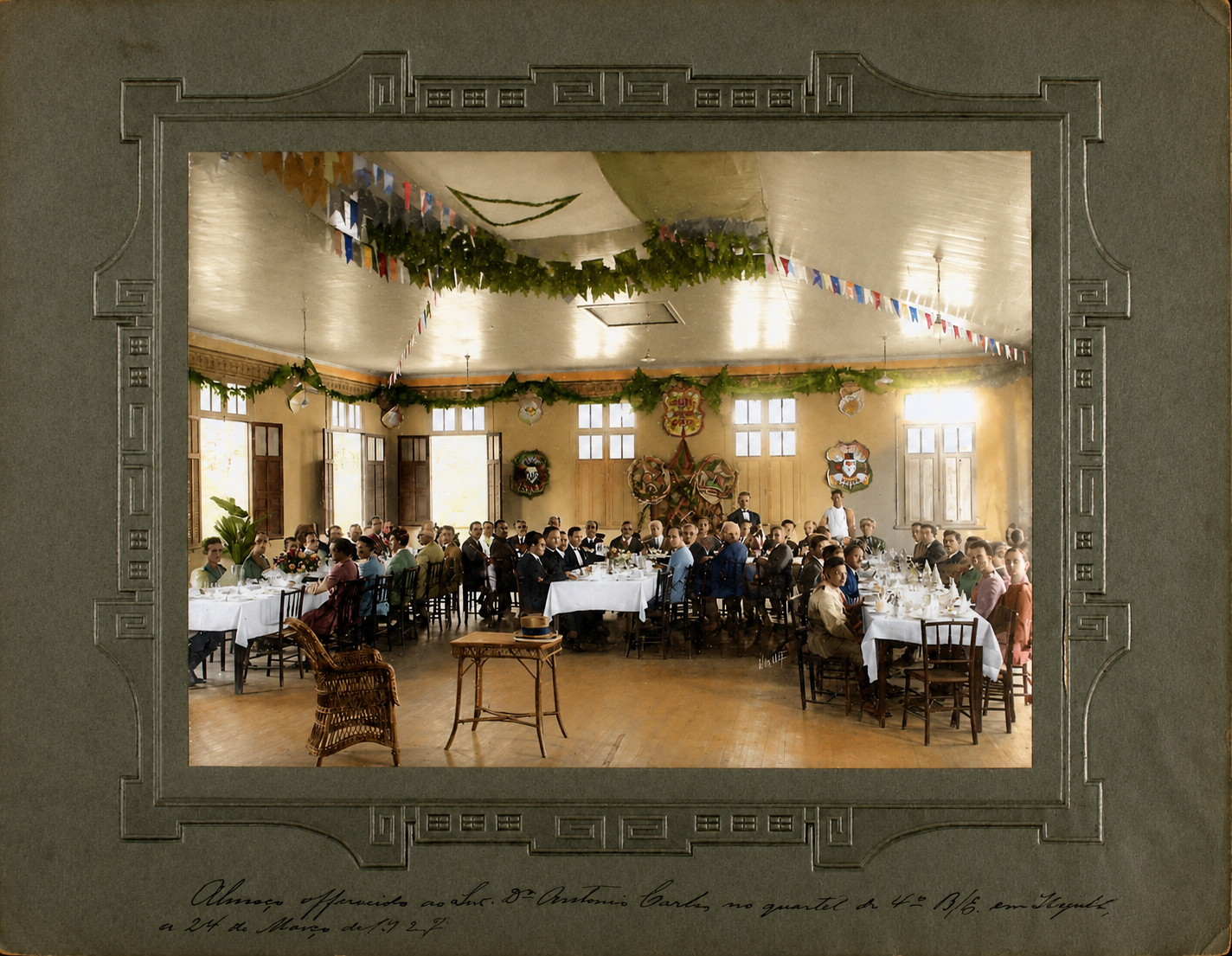 Almoço oferecido ao governador Antônio Carlos pelo 4º Batalhão do Exército — Itajubá, MG, 24/03/1927