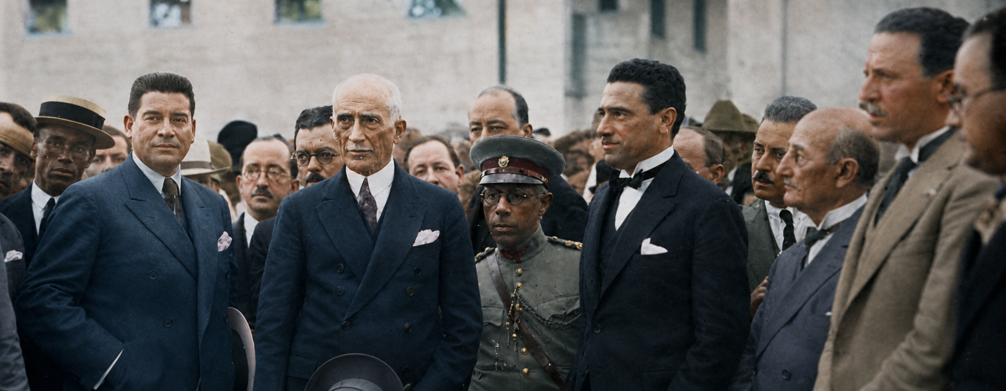O presidente Antônio Carlos e Mello Vianna na exposição de pecuária